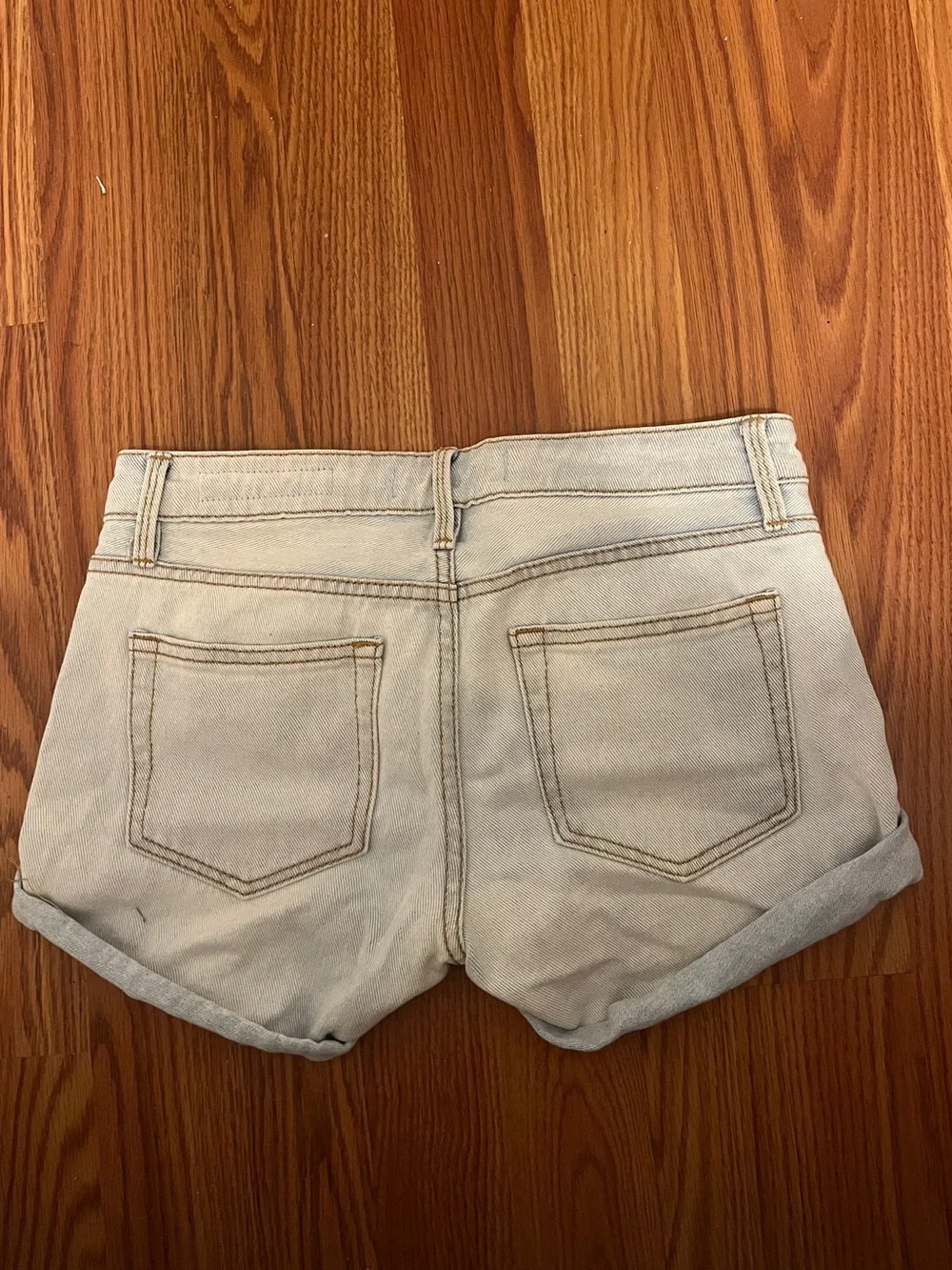 Bullhead Light Blue Distressed Denim Shorts